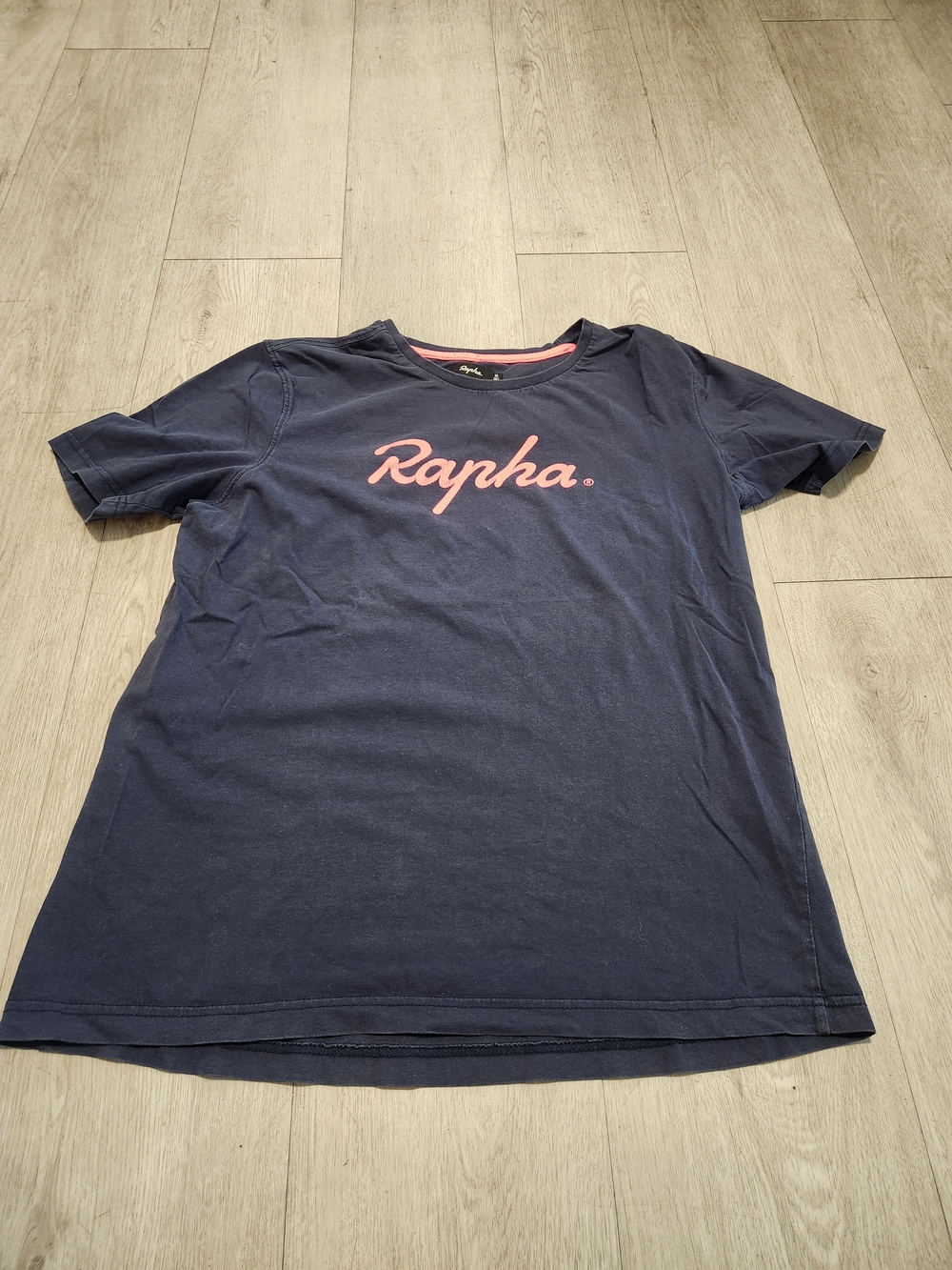 Rapha Mens Dark Navy Pink Logo Short Sleeve Cycling T-Shirt XL